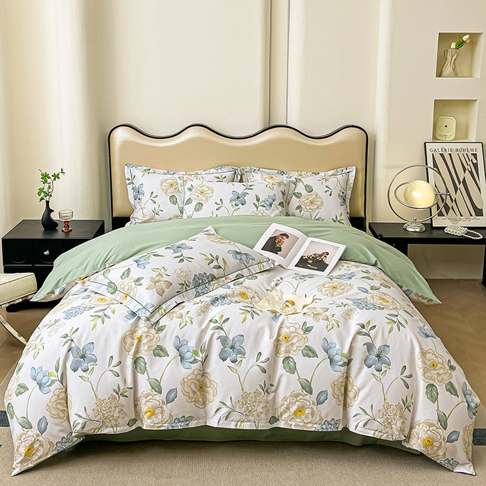 91家纺网 家纺一手货源 找家纺 帛美 2025新款13376全棉纯棉印花四件套-提供买家秀 清棠