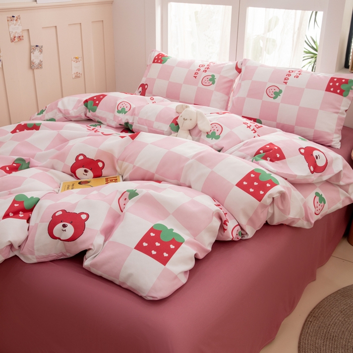 91家纺网 家纺一手货源 找家纺 乐居坊 2025新款亲肤舒适A类水洗云朵棉四件套-场景一 少女梦