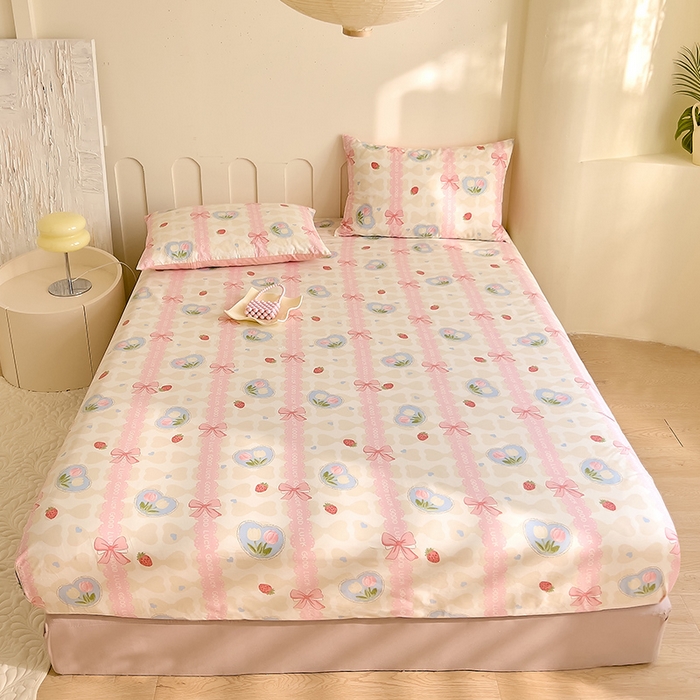 91家纺网 家纺一手货源 找家纺 DoDo 兜兜 【 可定制尺寸】2025新款全棉40支13372印花单床笠 粉色佳人