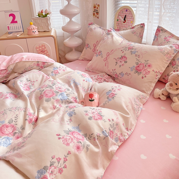 91家纺网 家纺一手货源 找家纺 世爵 2025新款磨毛印花单被套 爱莎芳菲