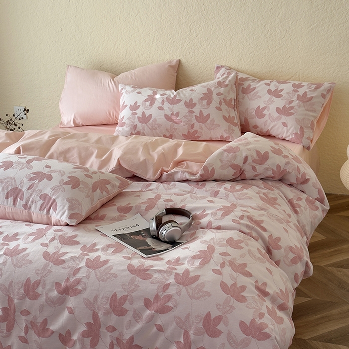 91家纺网 家纺一手货源 找家纺 琪格格2025款纯棉三层纱提花四件套（提供大量买家秀） 三层纱 枫韵-柔玉