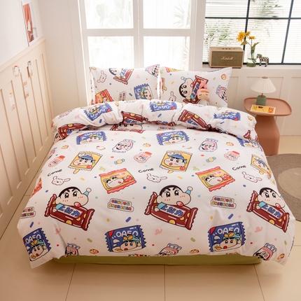 91家纺网 家纺一手货源 找家纺 乐居坊 2025新款亲肤舒适A类水洗云朵棉四件套-场景一 糖果派对