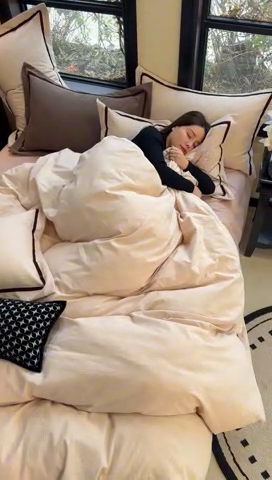 91家纺网 家纺一手货源 找家纺 （总）久典家居 2025新款三层纱浮雕大提花织带贴边款四件套买家秀找客服