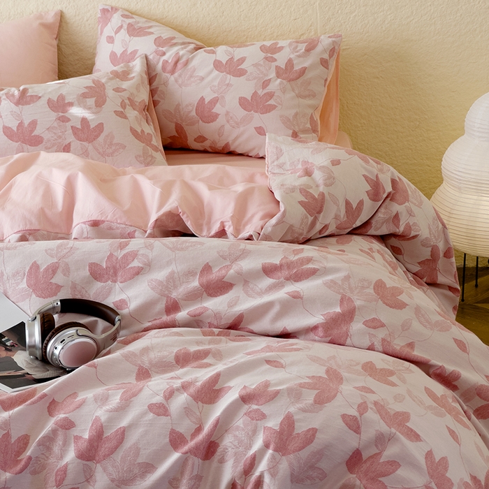 91家纺网 家纺一手货源 找家纺 琪格格2025款纯棉三层纱提花四件套（提供大量买家秀） 三层纱 枫韵-柔玉