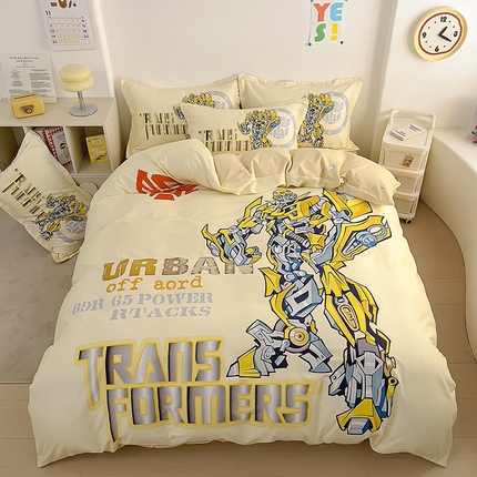 91家纺网 家纺一手货源 找家纺 （总）浩诚 2025新款全棉大版卡通太空人宇航员小恐龙小汽车系列纯棉四件套-提供买家秀