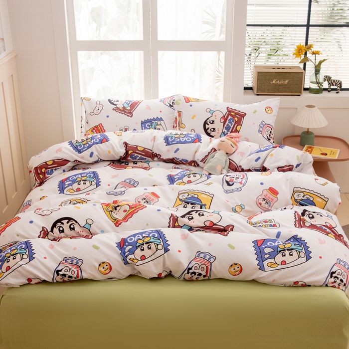 91家纺网 家纺一手货源 找家纺 乐居坊 2025新款亲肤舒适A类水洗云朵棉四件套-场景一 糖果派对