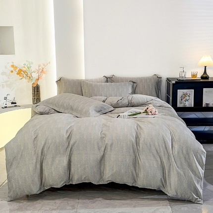 91家纺网 家纺一手货源 找家纺 （总）耀悦家纺 2025新款水洗真丝四件套简约印花小清新欧式ins新中式冰丝四件套