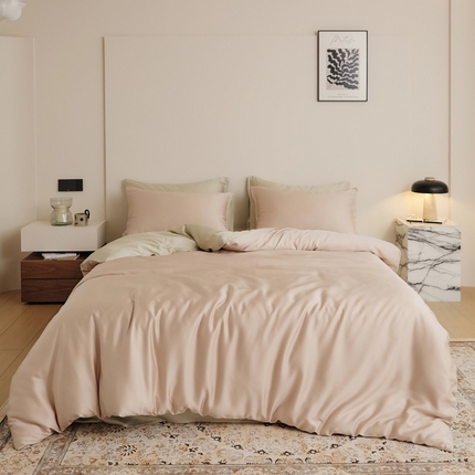 EH家居 2025新款天丝纯色四件套系列 浪漫粉