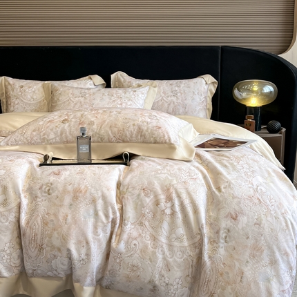 慕晨 2025新款莱赛尔数码印宽边工艺四件套 春旭恋曲