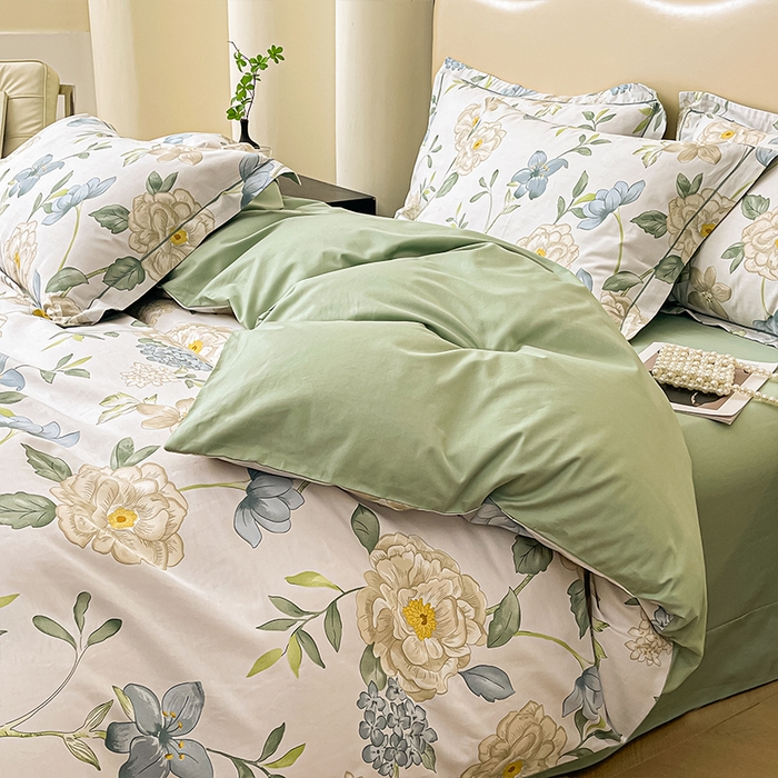 91家纺网 家纺一手货源 找家纺 帛美 2025新款13376全棉纯棉印花四件套-提供买家秀 清棠