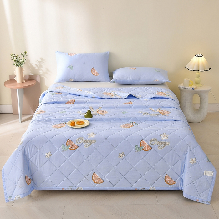 91家纺网 家纺一手货源 找家纺 培童   2025新款超声波亲肤绒夏被夏凉被直播爆款超声波夏被空调被礼品被 甜蜜橙