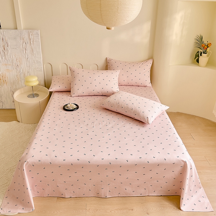 91家纺网 家纺一手货源 找家纺 DoDo 兜兜 【 可定制尺寸】2026新款全棉40支13372印花单床单 粉蝶