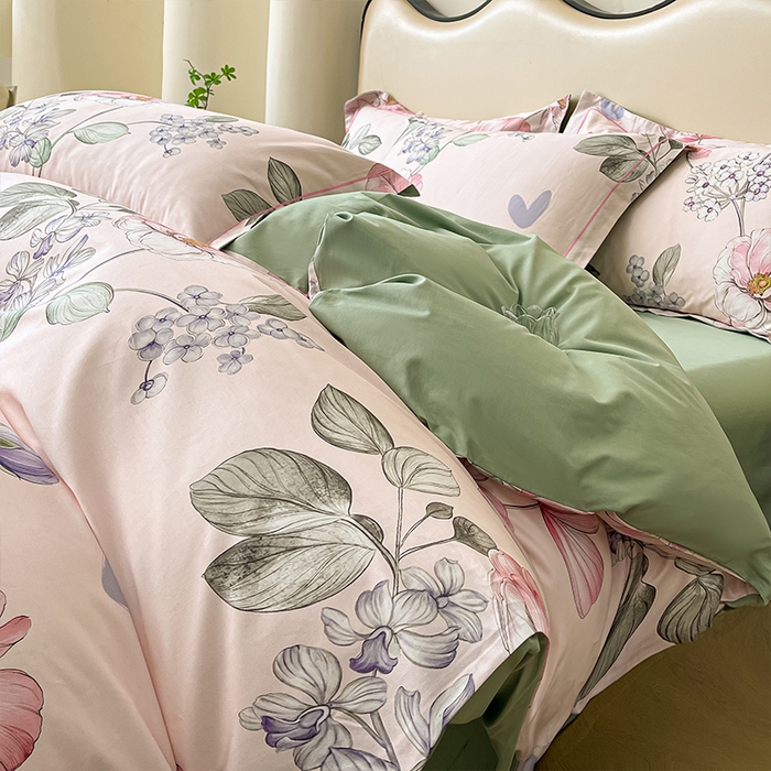 91家纺网 家纺一手货源 找家纺 帛美 2025新款13376全棉纯棉印花四件套-提供买家秀 枝意