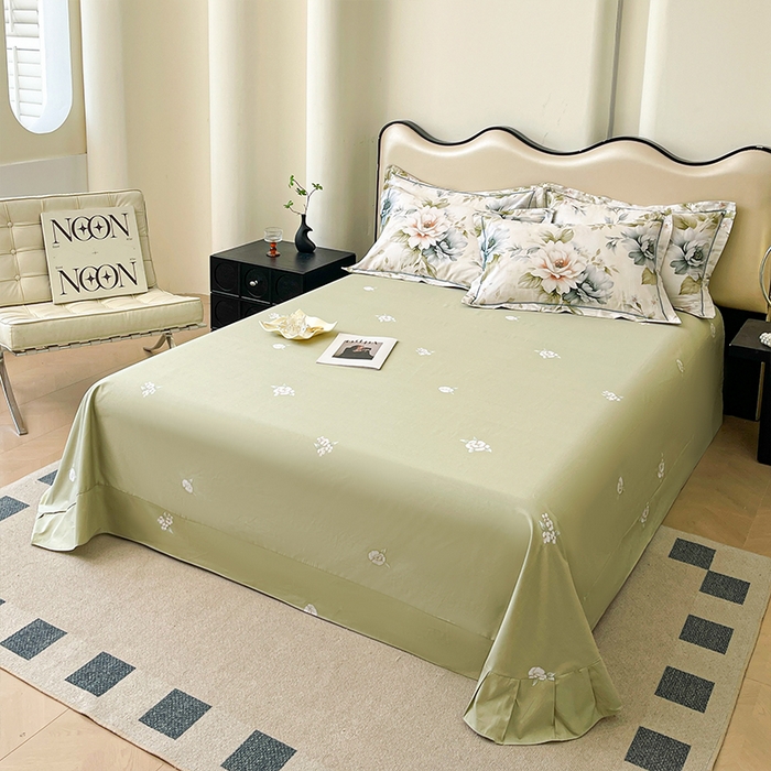 91家纺网 家纺一手货源 找家纺 帛美 2025新款13376全棉纯棉印花四件套-提供买家秀 花几度