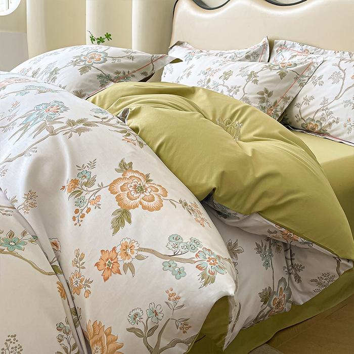 91家纺网 家纺一手货源 找家纺 帛美 2025新款13376全棉纯棉印花四件套-提供买家秀 软玉