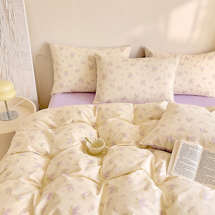 91家纺网 家纺一手货源 找家纺 DoDo 兜兜 【 可定制尺寸】2025新款全棉40支13372印花四件套 浅薇