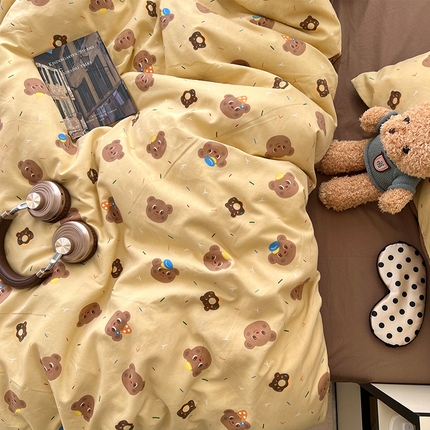 91家纺网 家纺一手货源 找家纺 （总）原素 2025软绵绵的双拼印花水洗棉四件套