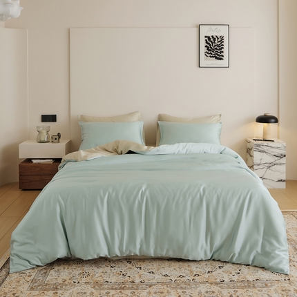 EH家居 2025新款天丝纯色四件套系列 清凉蓝