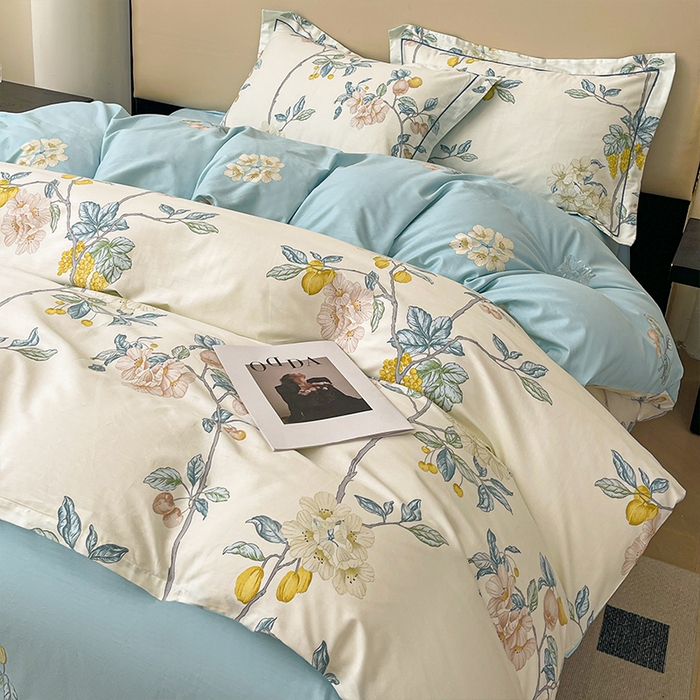 91家纺网 家纺一手货源 找家纺 帛美 2025新款13376全棉纯棉印花四件套-提供买家秀 悠若花园