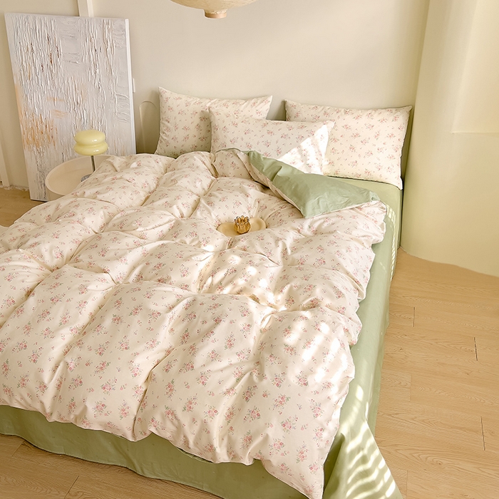 91家纺网 家纺一手货源 找家纺 DoDo 兜兜 【 可定制尺寸】2025新款全棉40支13372印花四件套 朵拾