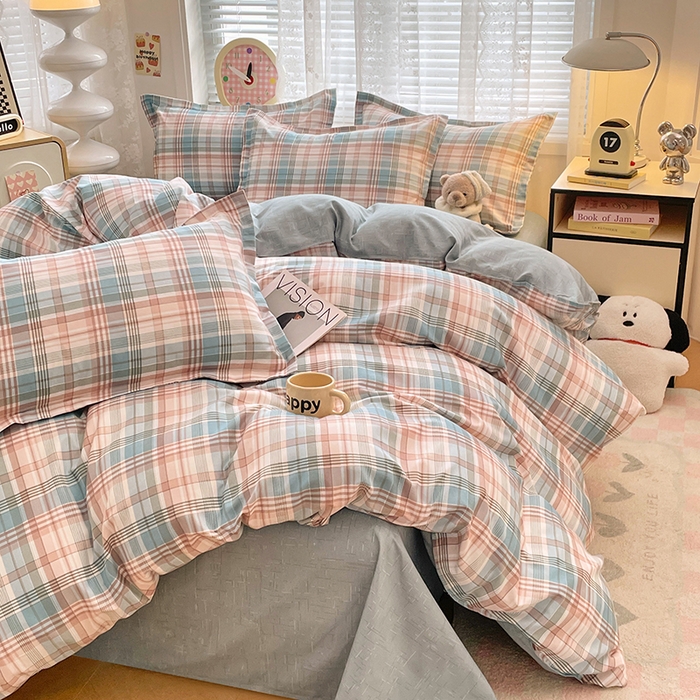 91家纺网 家纺一手货源 找家纺 世爵 2025新款磨毛印花单被套 彩绘格