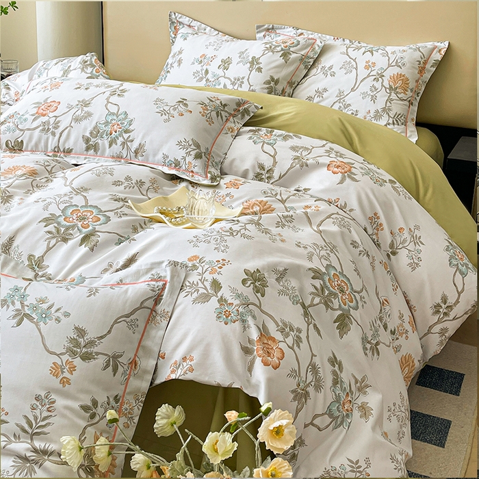 91家纺网 家纺一手货源 找家纺 帛美 2025新款13376全棉纯棉印花四件套-提供买家秀 软玉