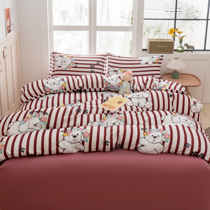 91家纺网 家纺一手货源 找家纺 乐居坊 2025新款亲肤舒适A类水洗云朵棉四件套-场景一 国风少女