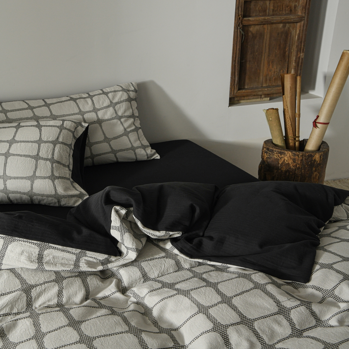 91家纺网 家纺一手货源 找家纺 （总）简家居 2025新款60支色织空气棉四件套-岛屿