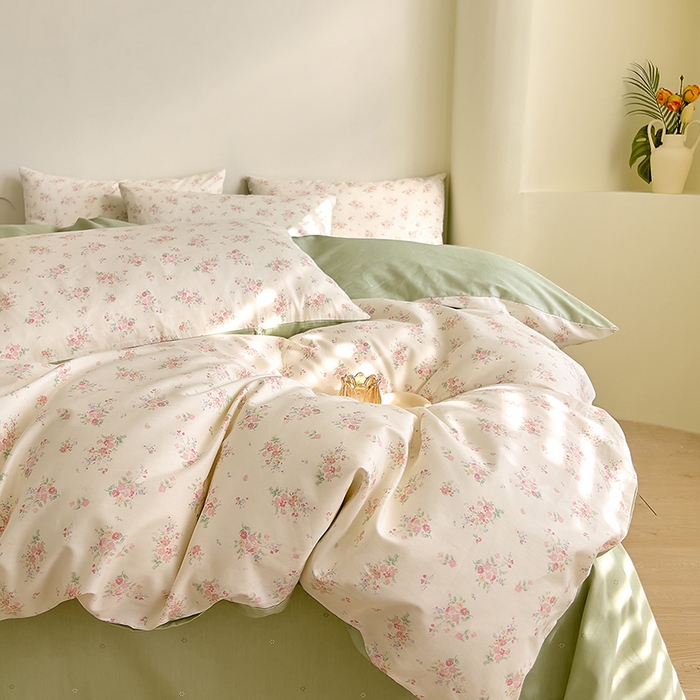 91家纺网 家纺一手货源 找家纺 DoDo 兜兜 【 可定制尺寸】2025新款全棉40支13372印花四件套 朵拾