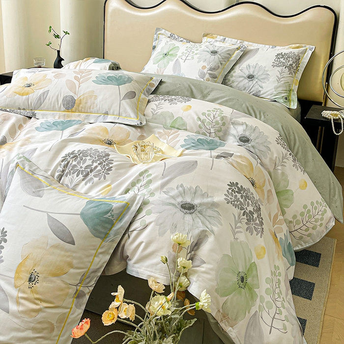 91家纺网 家纺一手货源 找家纺 帛美 2025新款13376全棉纯棉印花四件套-提供买家秀 春景