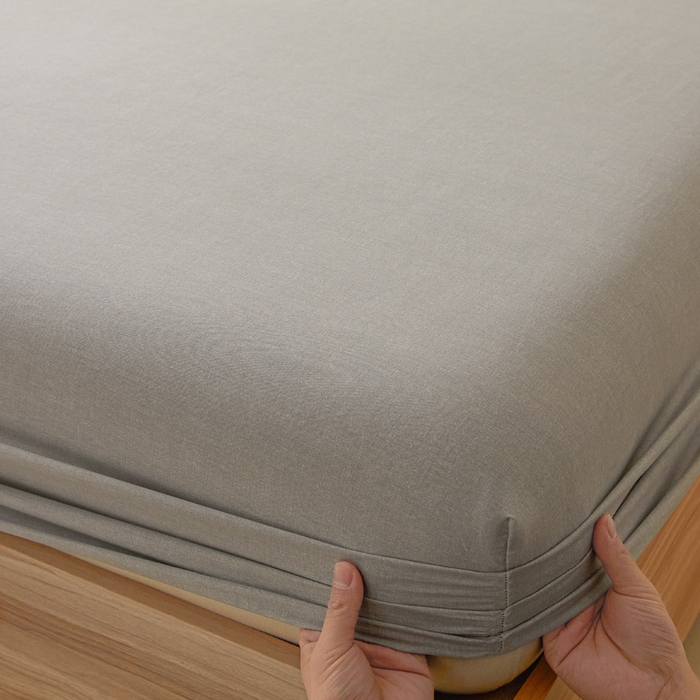 91家纺网 家纺一手货源 找家纺 涵宸家纺 2025新款全棉印花良品系列床笠 床笠-云纹-浅灰