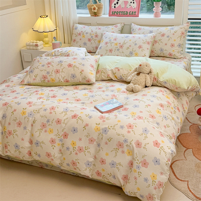 91家纺网 家纺一手货源 找家纺 雯豆2025春夏新款全棉纯棉被套三件套学生成人被罩 全棉被套-芳华