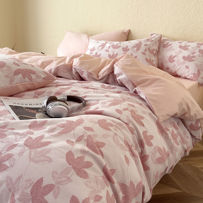 91家纺网 家纺一手货源 找家纺 琪格格2025款纯棉三层纱提花四件套（提供大量买家秀） 三层纱 枫韵-柔玉