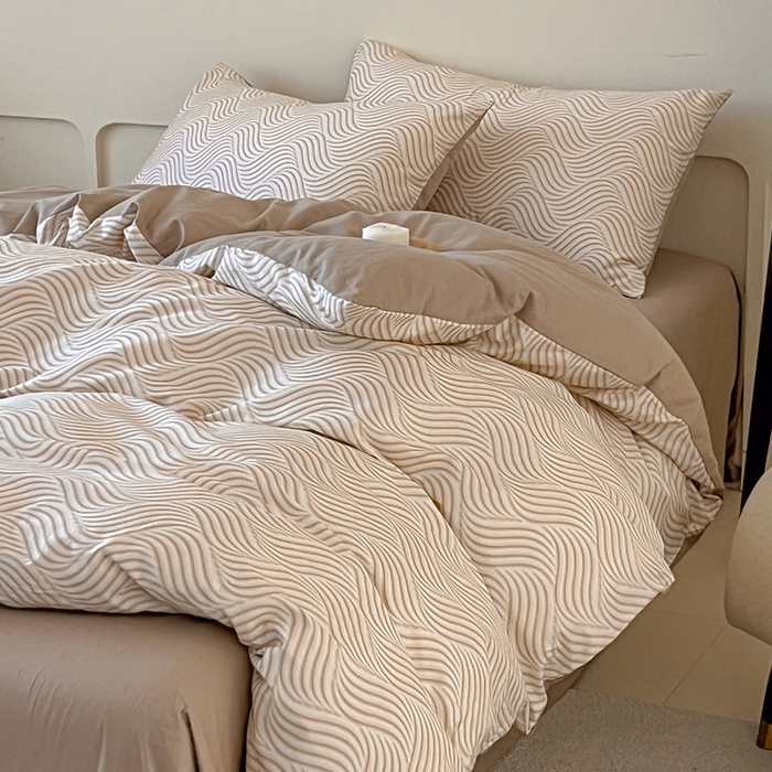 91家纺网 家纺一手货源 找家纺 涵宸家纺 2025新款全棉印花良品系列四件套 浅忆