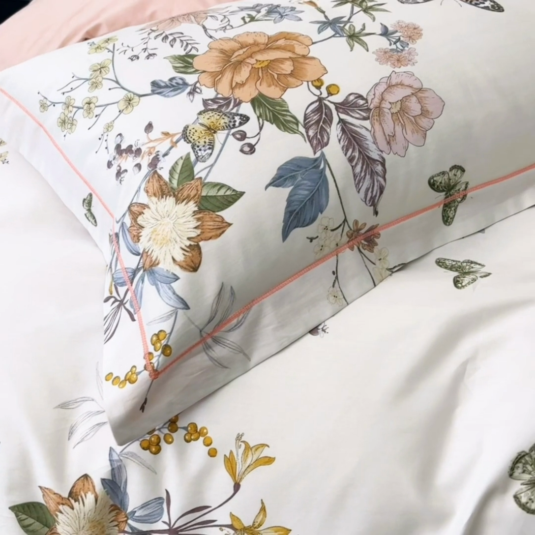 91家纺网 家纺一手货源 找家纺 帛美 2025新款13376全棉纯棉印花四件套-提供买家秀 蝶恋花