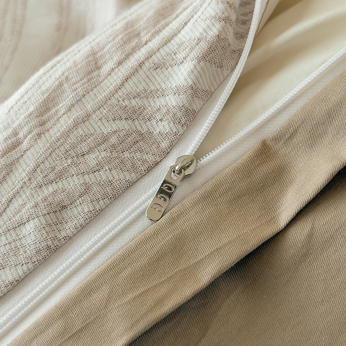 91家纺网 家纺一手货源 找家纺 琪格格2025款纯棉三层纱提花四件套（提供大量买家秀） 三层纱 叶舞