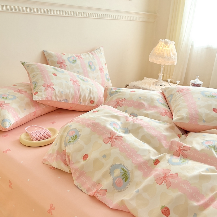 91家纺网 家纺一手货源 找家纺 DoDo 兜兜 【 可定制尺寸】2026新款全棉40支13372印花单被套 粉色佳人