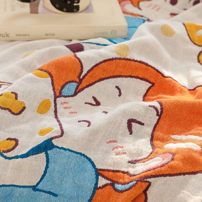 91家纺网 家纺一手货源 找家纺 雯雨家纺 2025新款亲肤可爱全棉A类纱布浴巾 童话里