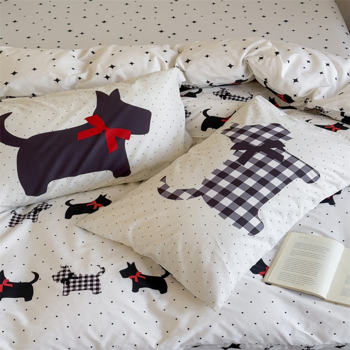 91家纺网 家纺一手货源 找家纺 窝米 2025新款全棉13370四件套 ins萌趣卡通风系列（花香熊猫、格汪梦） 格汪梦