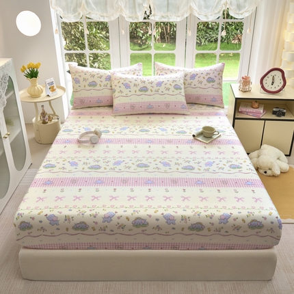 91家纺网 家纺一手货源 找家纺 （总）木堇家居 2025新款春夏全棉小清新卡通床单床笠枕套单品系列-床笠系列