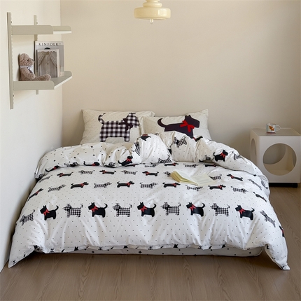 窝米 2025新款全棉13370四件套 ins萌趣卡通风系列（花香熊猫、格汪梦） 格汪梦