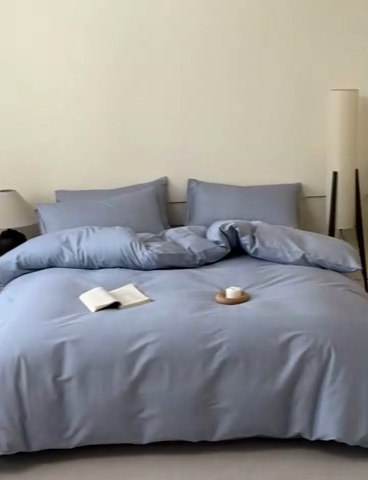 91家纺网 家纺一手货源 找家纺 涵宸家纺 2025新款全棉印花良品系列四件套 云纹-兰