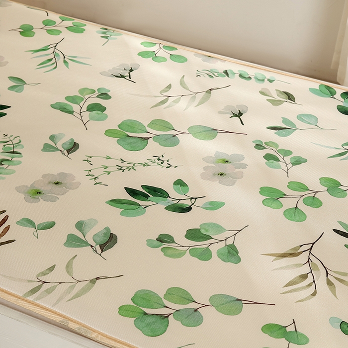 91家纺网 家纺一手货源 找家纺 沁童儿童用品店 2025新款学生宿舍牛奶冰丝凉席两件套 绿意盎然