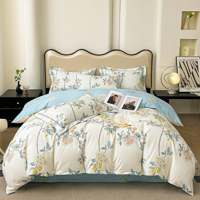 91家纺网 家纺一手货源 找家纺 帛美 2025新款13376全棉纯棉印花四件套-提供买家秀 悠若花园