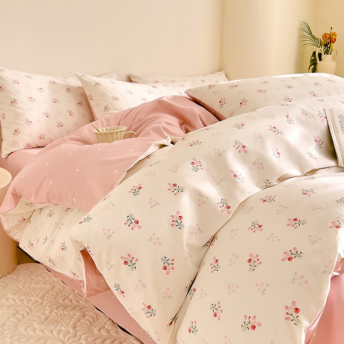 91家纺网 家纺一手货源 找家纺 DoDo 兜兜 【 可定制尺寸】2025新款全棉40支13372印花四件套 情书