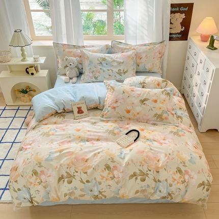 91家纺网 家纺一手货源 找家纺 （总）涵宸家纺 2025新款全棉印花四件套总花型