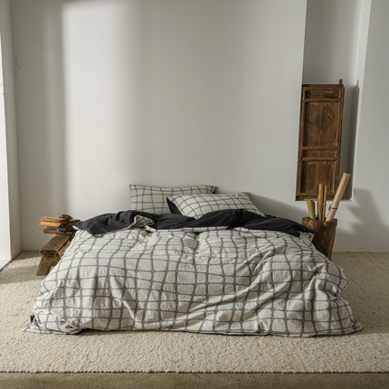 （总）简家居 2025新款60支色织空气棉四件套-岛屿