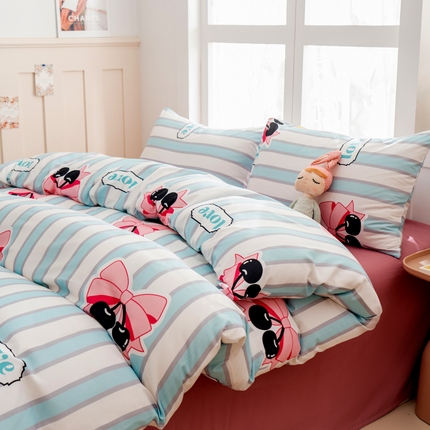 91家纺网 家纺一手货源 找家纺 （总）乐居坊 2025新款亲肤舒适A类水洗云朵棉四件套-场景一