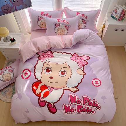 浩诚 2025新款正版喜羊羊灰太狼全棉卡通大版印花四件套（全）-提供买家秀 运动精灵