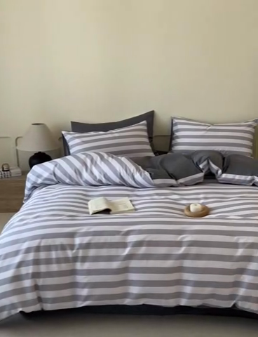 91家纺网 家纺一手货源 找家纺 涵宸家纺 2025新款全棉印花良品系列四件套 浅忆